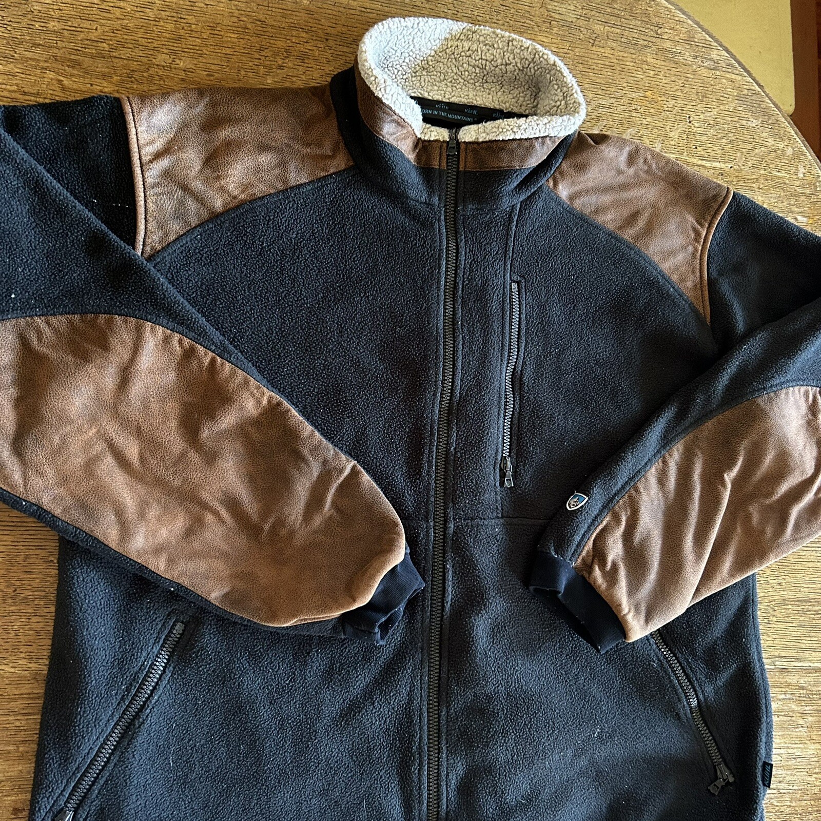 KUHL ALPENWURXS FULL ZIP FAUX LEATHER FLEECE JACKET MENS SIZE XL eBay