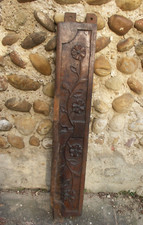 Ancien fronton armoire de mariage en bois décoration sculpture panier fleurs