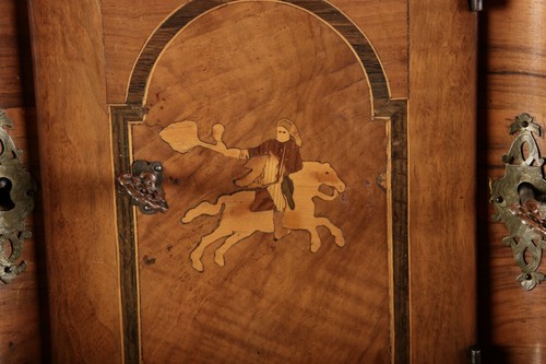 Antiker Barock Tabernakel Sekretär 18 Jh. Nussbaum Einlegearbeiten nur 90 cm Bre - Bild 10 von 22