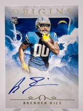 Chargers Brenden Rice 2024 Panini Origins No.RAU-BRI Autographed Rookie Card
