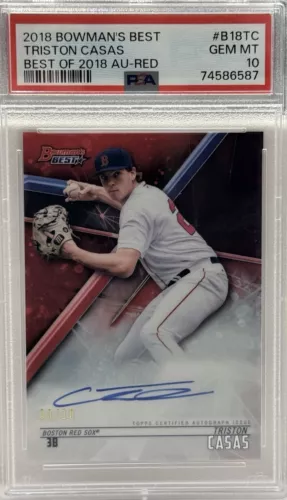 2018 Bowman’s Best Triston Casas Red Refractor AUTO #/5 PSA 10