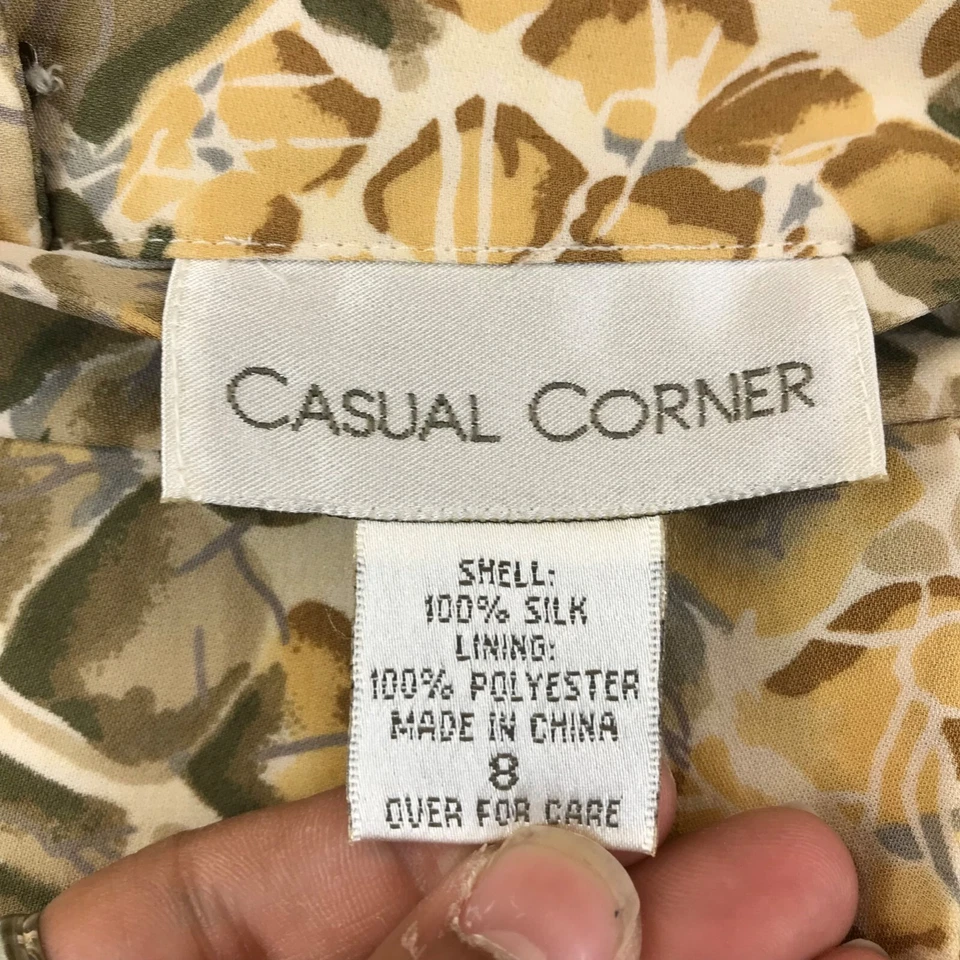 Falda midi vintage informal esquinera 100 % seda 10 Foto 3 de 4