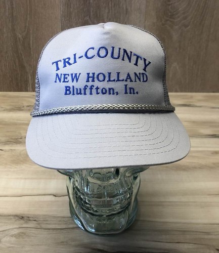 Vintage Tri-County New Holland Bluffton Indiana Snapback Trucker Hat
