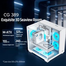 Gaming MATX Desktop PC Case Computer Chassis Seaview Room Case Curved Glass