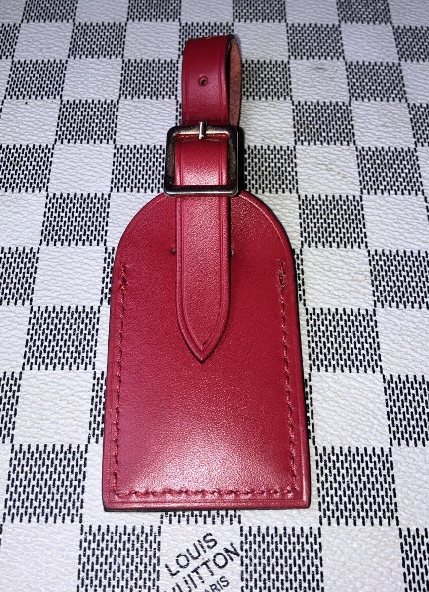 Louis Vuitton レザー タグ 赤 Louis Vuitton Red Leather Luggage Tag 108lv52 | eBay