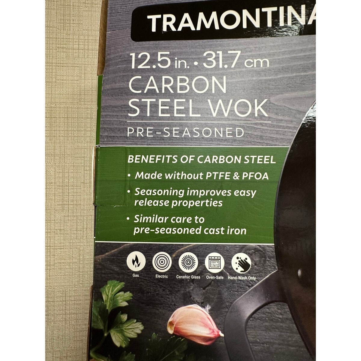 Tramontina Black enamelled cast iron wok | 32 cm (5 liters) | indoor and outdoor use