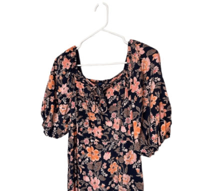 old navy puff sleeve midi swing dress Puff-Sleeve Midi Swing Dress