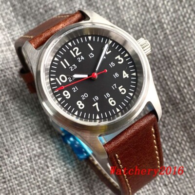36mm Tandorio Pilot 20ATM Miyota 8215 Automatic Diving Watch For Men Leather