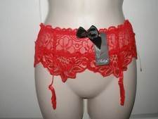 Red Lace Garter Belt with Black Ribbon Bow on Front Women's Size Small NWT