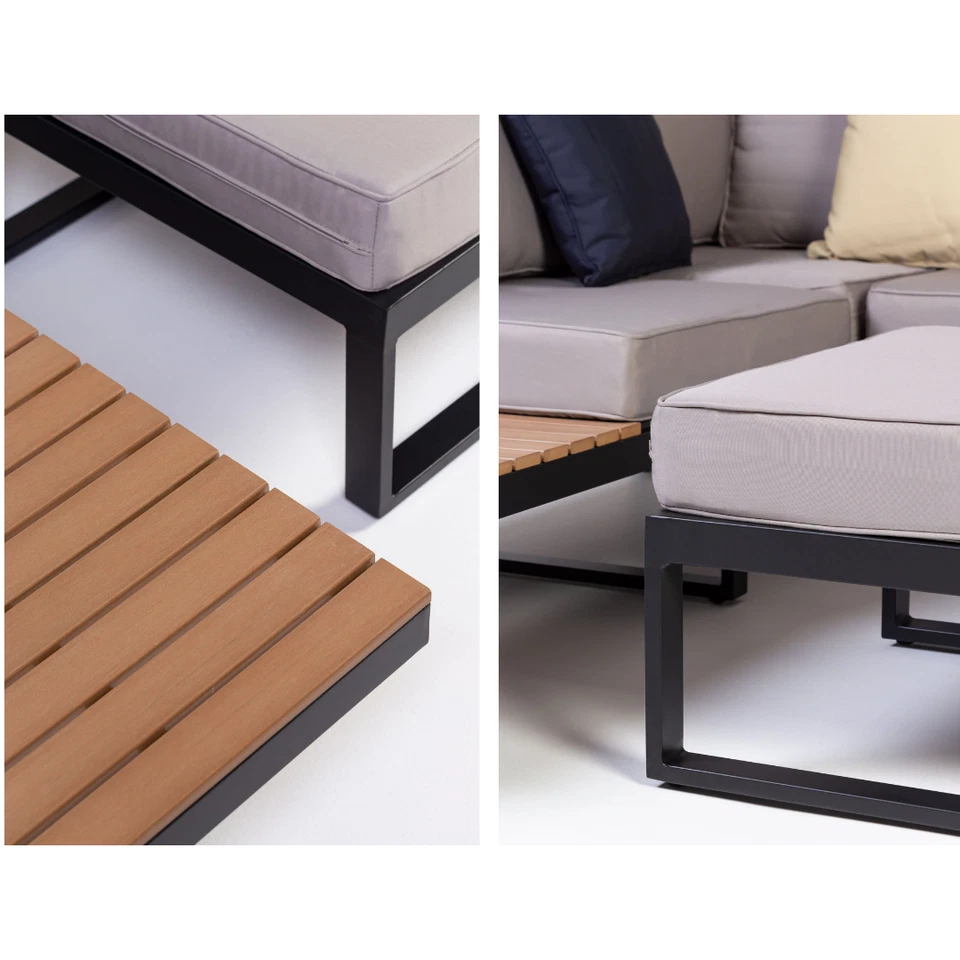 Gartenmöbel Set Alu Lounge Loungemöbel Sitzgruppen Aluminium Garten Outdoor Grau - Bild 4 von 4