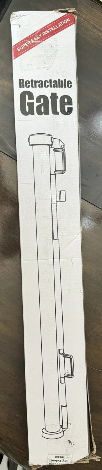 Retractable Baby Gate 34" Tall Expands to 54" Wide Indoor Outdoor White
