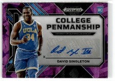2023-24 Panini Prizm Draft Picks College Penmanship Purple Ice David Singleton