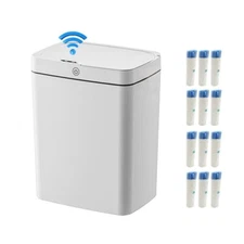 Bathroom Trash Can with Lid Automatic Motion Sensor Smart Trash Can with Lid ...