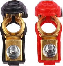 2 Car Battery Terminal Connector top Post Positive Negative Heavy Duty Universal