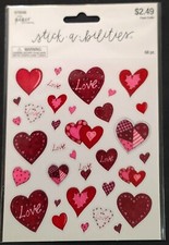 HEART STICKER "VALENTINE'S DAY LOVE HEARTS" 68 PIECES TOTAL