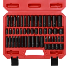 1/4 Inch Drive Master Impact Socket Set 50-Piece 6-Point SAE/Metric 5/32 Inch