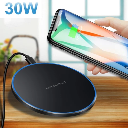 US 30W Wireless Charger Fast Charging Pad Mat For iPhone 16 15 14 13 12 Pro Max - Picture 3 of 23