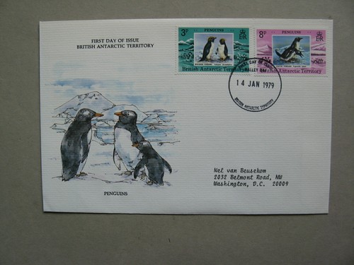 FLEDERMAUS BRITISH ANTARCTIC TERR. Cover FDC 1979, Vogel Pinguin