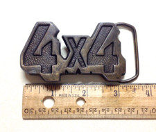 1970's Vintage 4 X 4 BELT BUCKLE Brass Four Wheel Drive Off Road