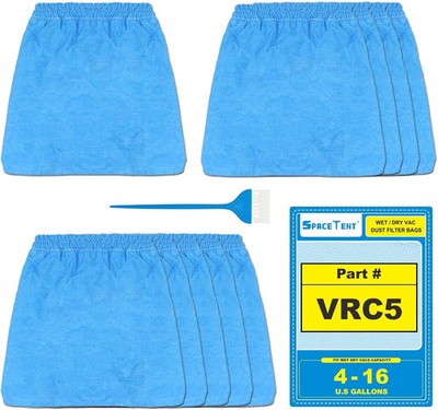 10 Pack VRC5 Cloth Filters for Most Vacmaster 4 to 16 Gallon Wet/Dry Vacuums.