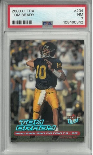 2000 Fleer Ultra Tom Brady RC Rookie Card New England Patriots Card #234 PSA 7