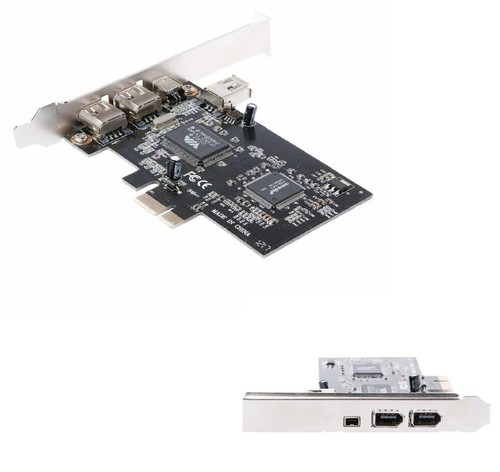 PCI-e 1X 4 Port IEEE 1394A FireWire Card Adapter With 6-4 Pin Cable for DV PC - 第 1/2 張圖片