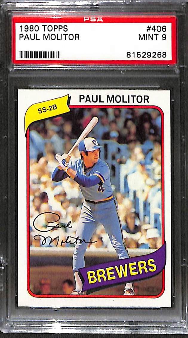 1980 TOPPS #406 PAUL MOLITOR PSA 9 Mint 81529268