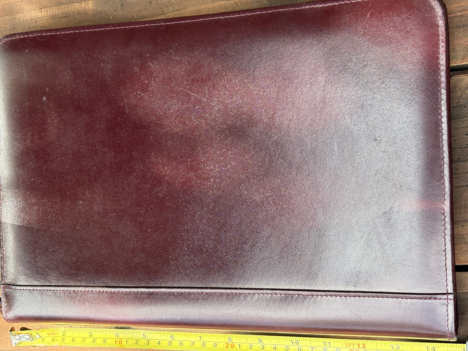 Genuine Leather Portfolio/Folder With Zipper and Pockets