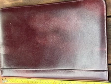 Genuine Leather Portfolio/Folder With Zipper and Pockets