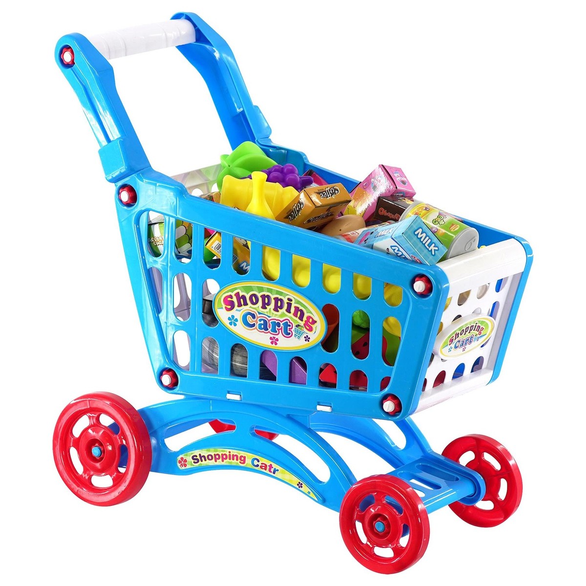 Kids Shopping Trolley Shopping Cart Playset Children's Role Play Toys Play  Food