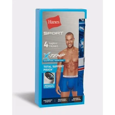 Hanes® X-Temp® Men's TRUNKS  4-Pack "Total Support Pouch & SPORT "