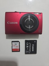 Canon PowerShot A3400 IS 16.0MP Digital Camera Red Battery 4gSD Card No Charger