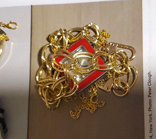 Mixed Lot Fashion Jewelry Metal Necklace & Pendant, Gold Red Silver