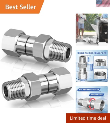 #ad 3 8” NPT Pressure Washer Swivel Fitting Anti Twist 3 8” Swivel Male to Femal... $37.95