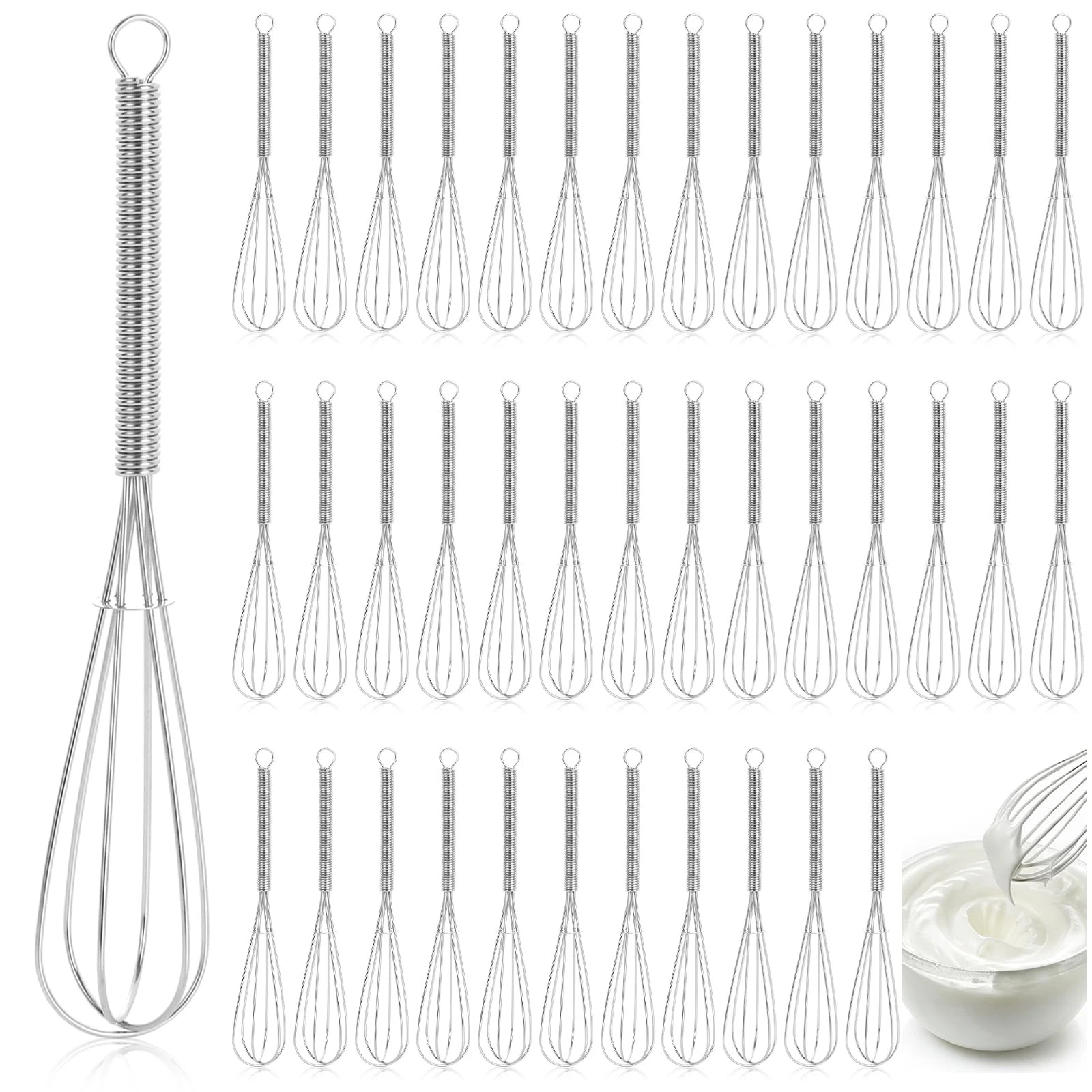 50PCS 6 Inch Mini Whisk Bulk Small Whisks for Cooking, 304 Stainless Steel Ti...
Opens in a new wind