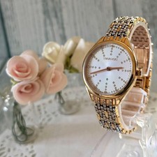 Swarovski Attract Gold Quartz Women's Watch Japan Used 101127