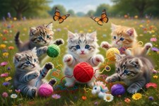 Cute Baby Cat Kitty 4K Wallpaper Digital Art HD Animal Printable Kids Room 1111