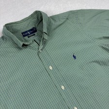 Ralph Lauren Shirt Mens XL Green Check Long Sleeve Button-Up Classic Fit