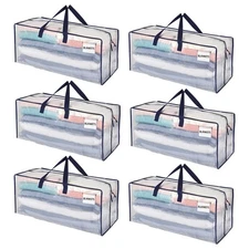 6 Pack Moving Bags w/Backpack Straps, Heavy Duty, Moving Boxes Alternative, P...