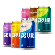 Zero Sugar Soda Variety Pack, 12 oz Cans 24-Pack Naturally Sweetened, Vegan