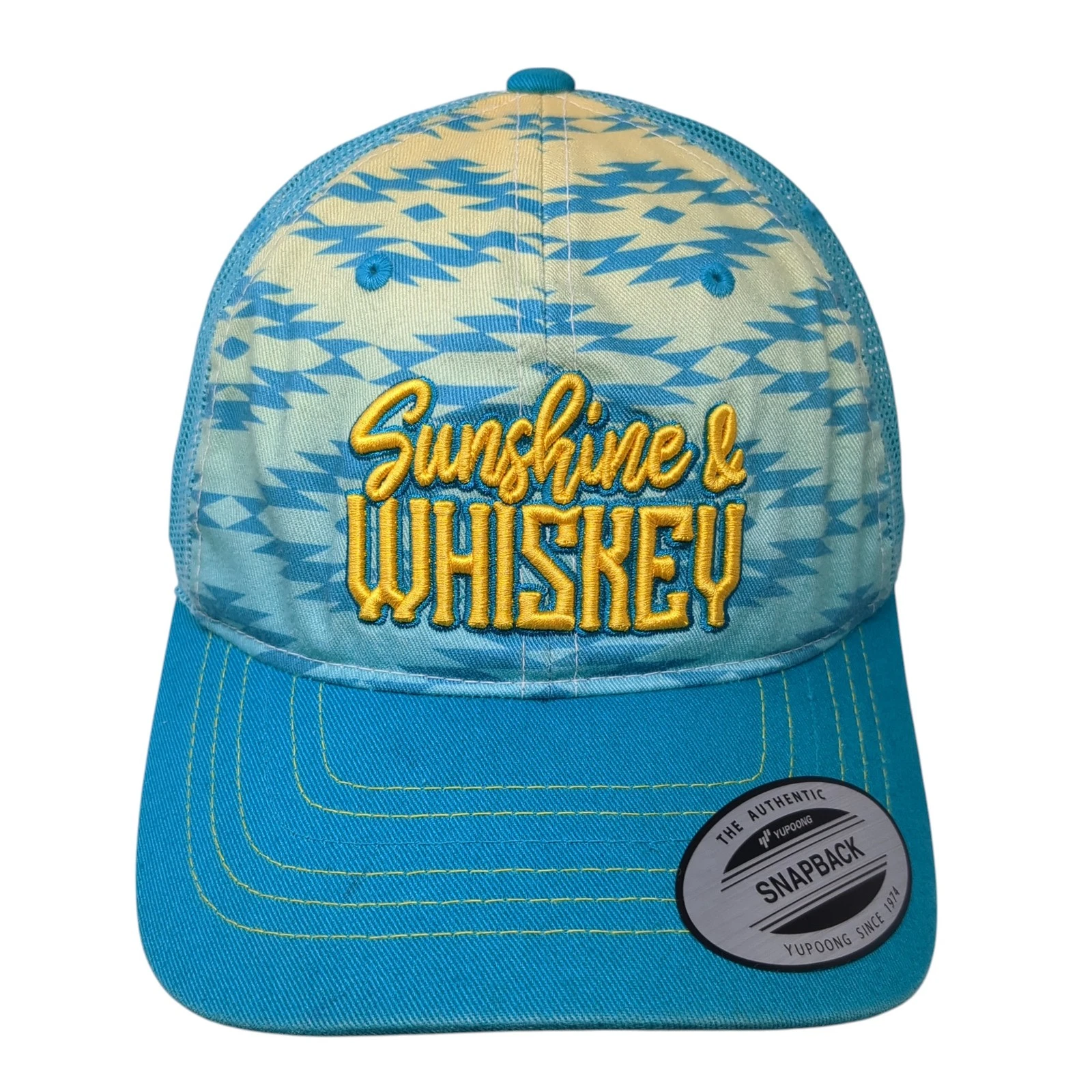 Sunshine & Whiskey Strapback Trucker Hat Multi One Size Rock & Roll Denim