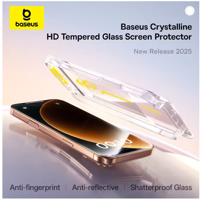 Протектор экрана Baseus Crystalline HD закаленное стекло для iPhone 17/17 Pro Max - Изображение 2 из 4