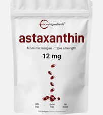 Supports Eye Health and Joint Health 120 Softgels Astaxanthin 12mg