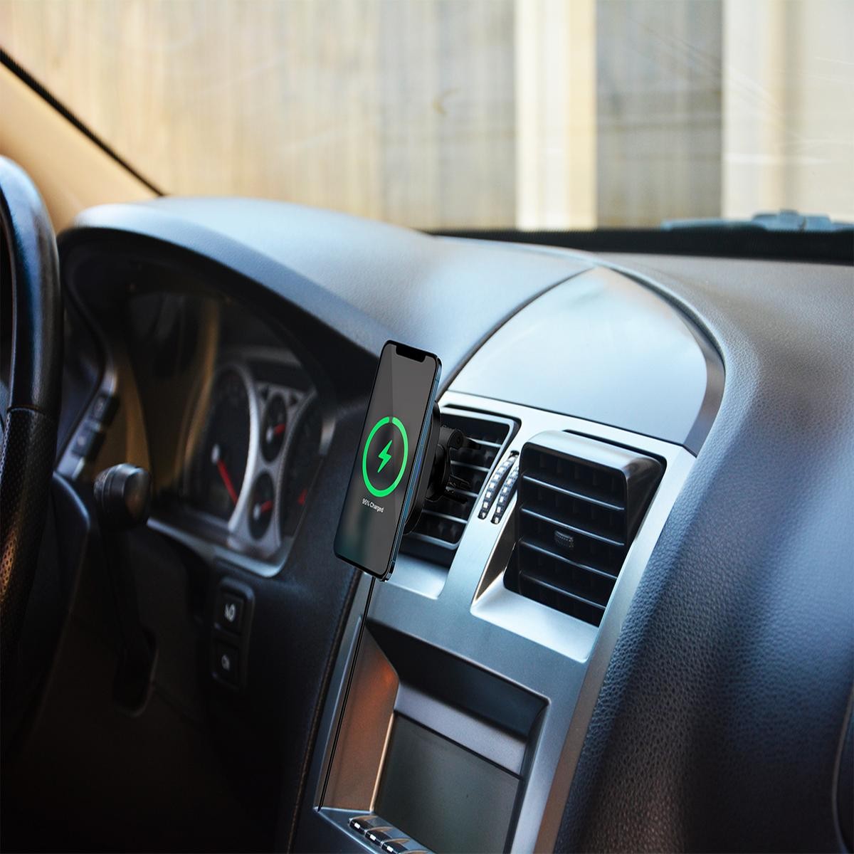 Chargeur voiture induction 15W à fixation grille ventilation stable - 3