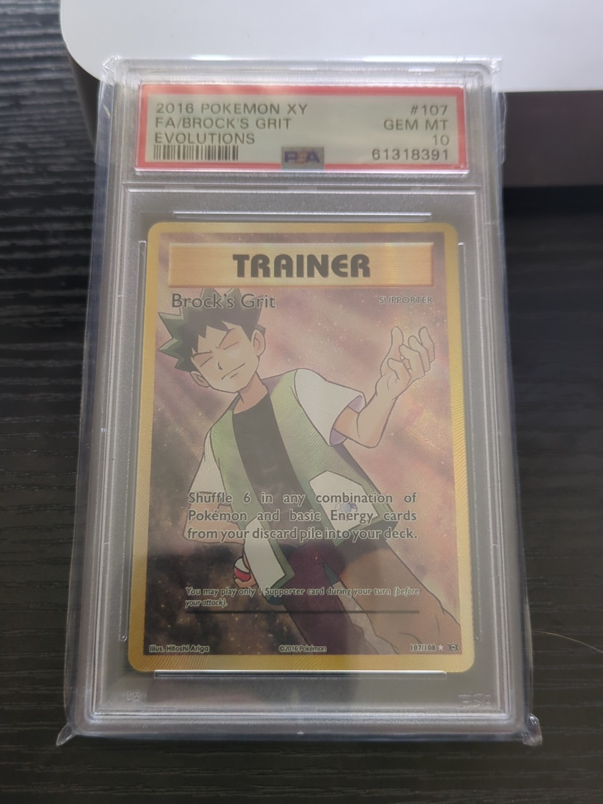 Brock’s Grit 107/108 PSA 10 Evolutions Pokemon Card Gem Mt 10 Pokémon 