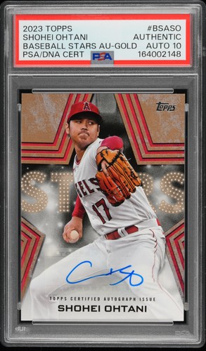 2023 Topps Baseball Stars Shohei Ohtani Auto Gold /50 PSA Authentic Auto 10