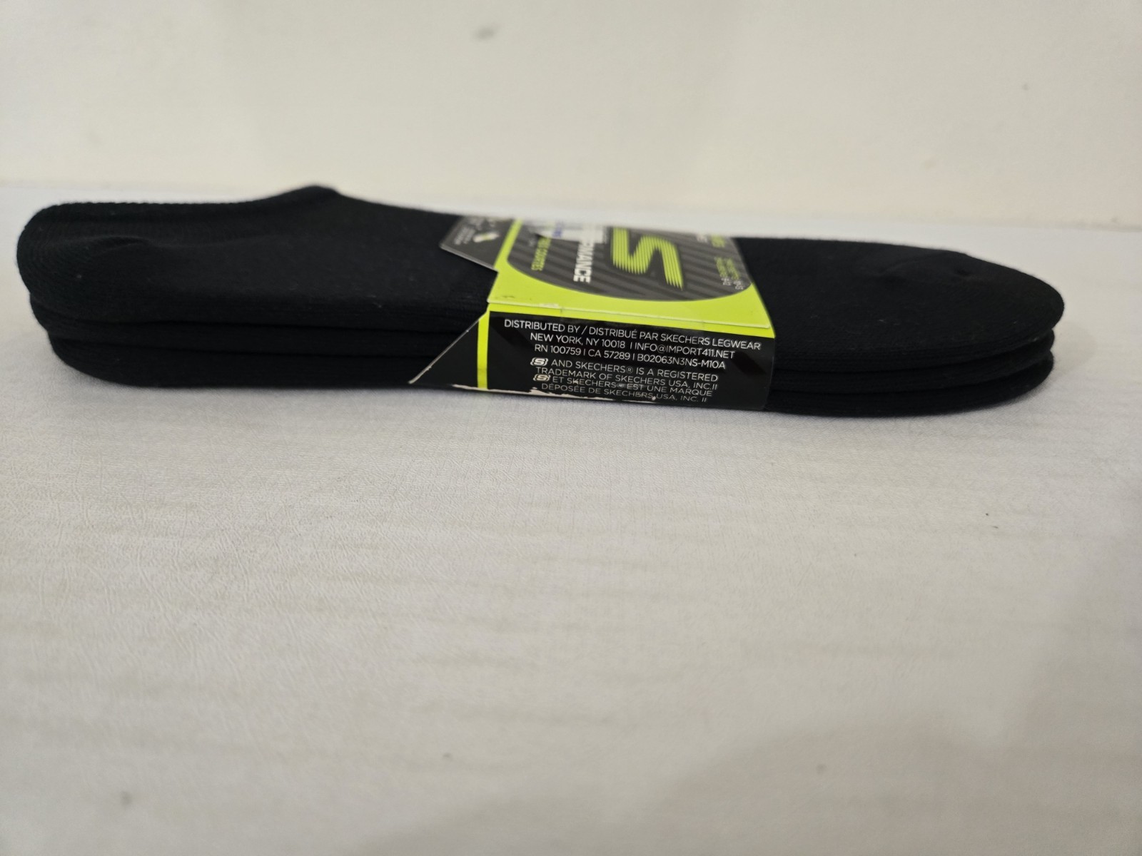 Skechers Performance No Show Men's Black Socks 3 Pack FREE SHIPPING