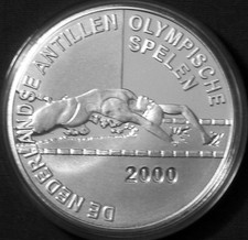 Netherlands Antilles 25 gulden Silver Proof 2000 Sydney Olympics 925Ag .74oz ASW