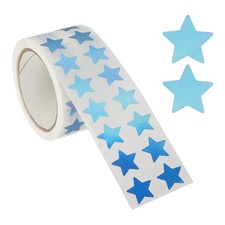 1/2" Star Stickers, 1000 Pcs Self-Adhesive Metallic Foil Stars, Metallic Blue