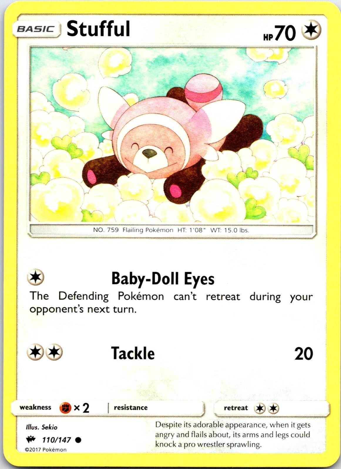 Stufful 110/147 Common Burning Shadows Pokemon NM